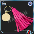 Tasselkeychain de couro vermelho bonito feito sob encomenda de WANJUN &amp; keyringK-497)